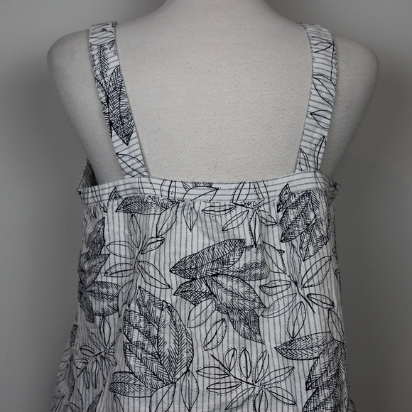 Merona Blue and Navy Striped Tropical Print Square Neck Top - Picture 6 of 6